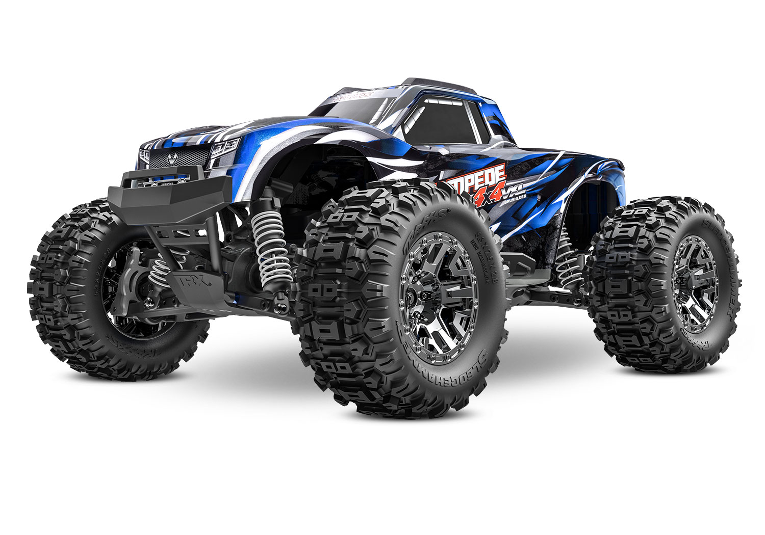 90376 4 Stampede 4x4 VXL 3QTR Front BLUE
